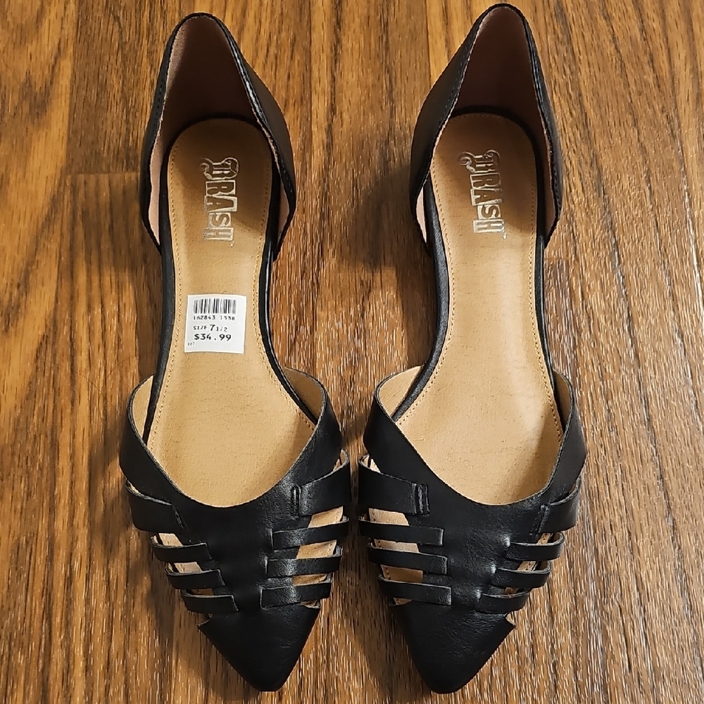 Brash Black Cutout Flats